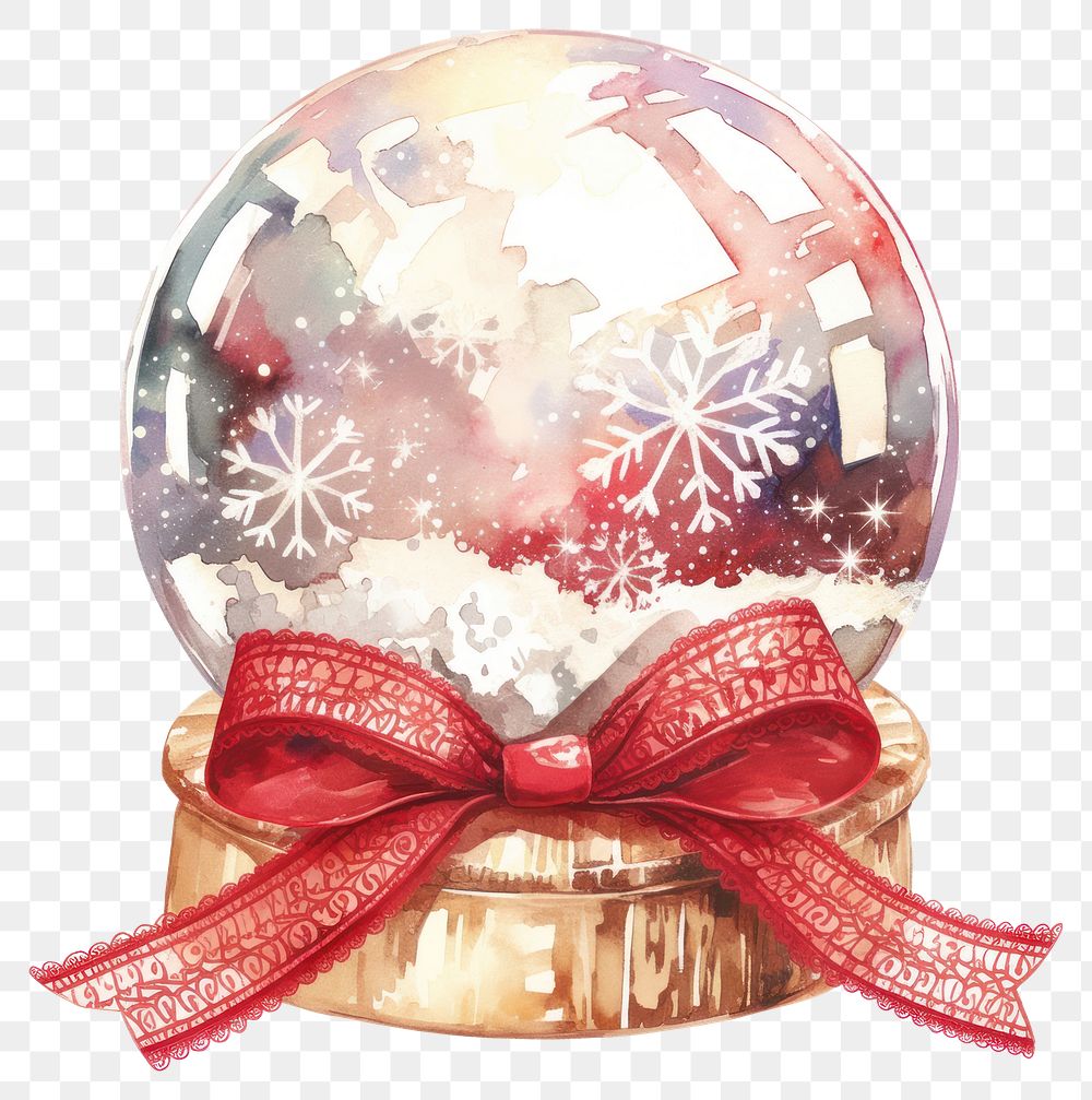 PNG Snow Globe illustration watercolor christmas.