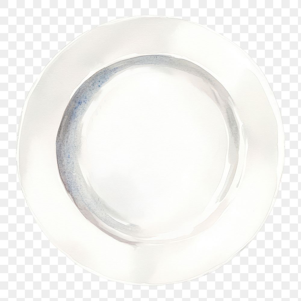 PNG White dinner plate art illustration watercolor.