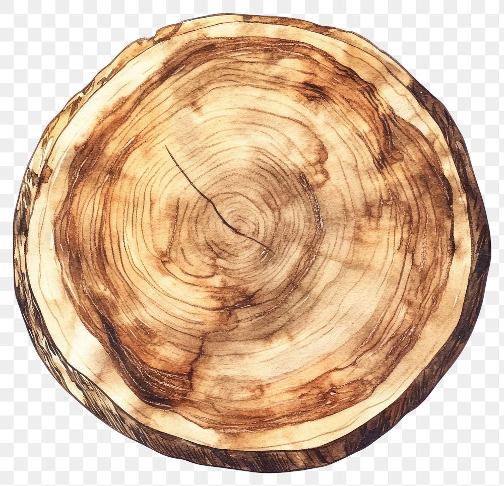 PNG Round wooden board illustration tree botanical.