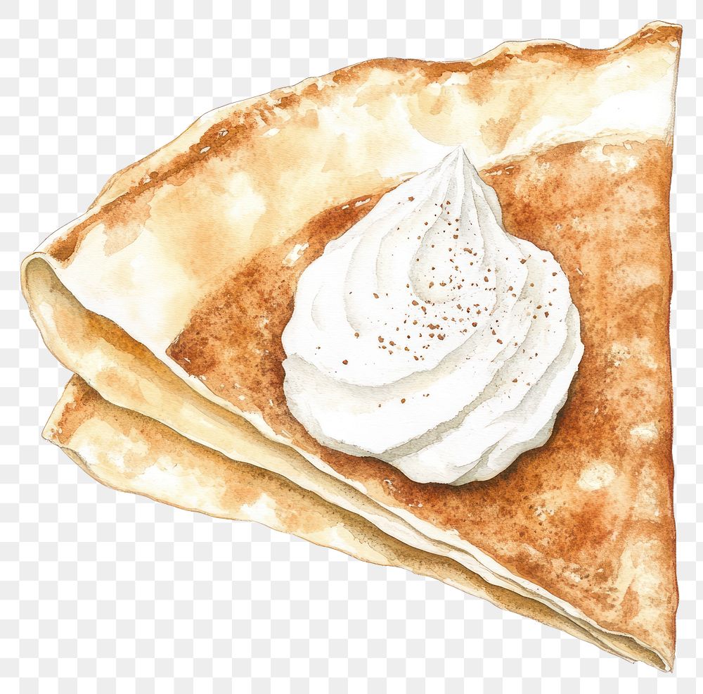 PNG Crepe dessert illustration cream.