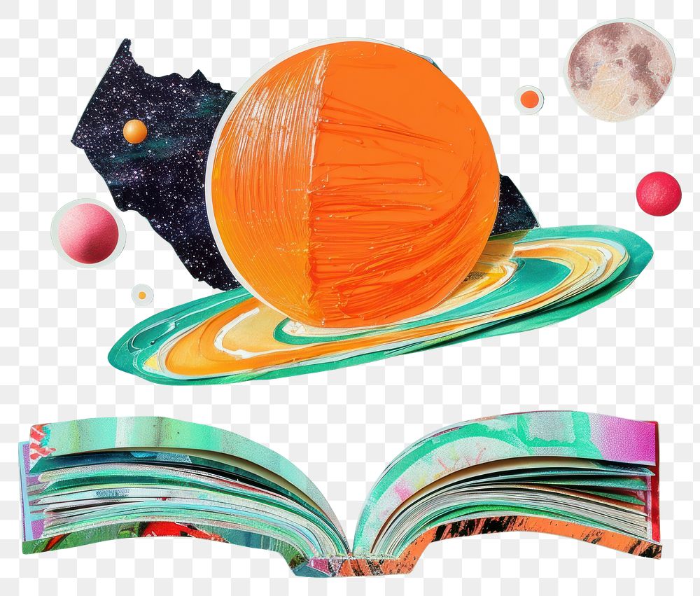 PNG Astroid with open book colors advertisement exploration.