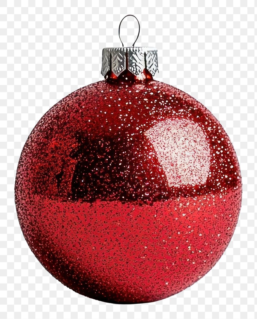 PNG Light red glitter ornament christmas ball accessories.