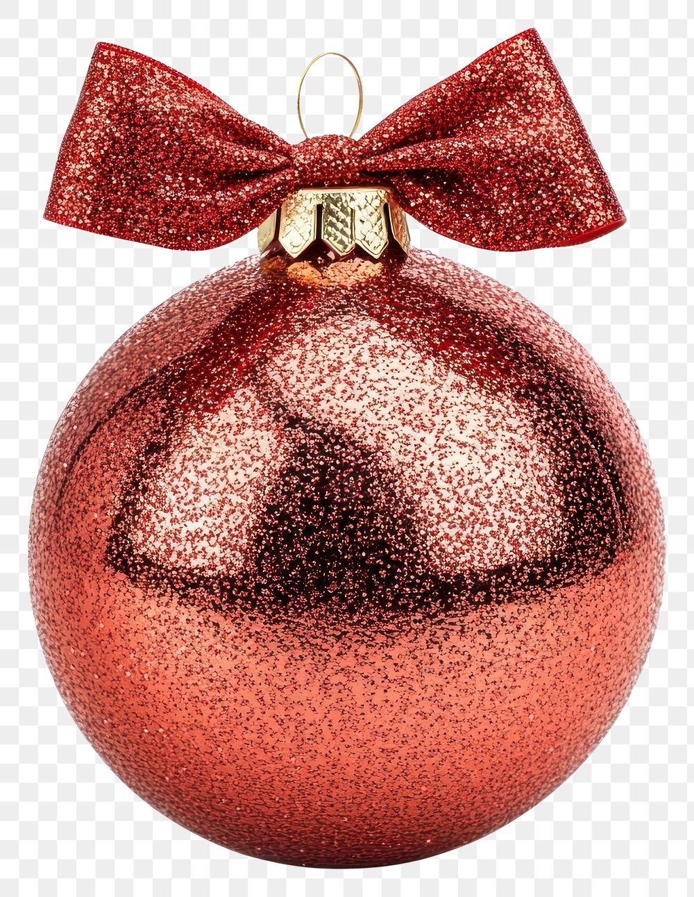 PNG Light Red glitter ornament christmas bright round.