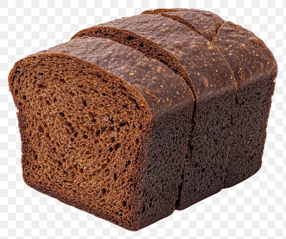 PNG Pumpernickel Bread bread artisan sliced.