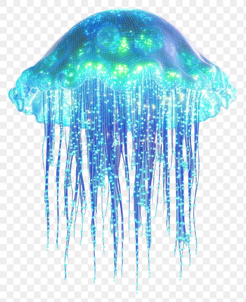 PNG Jellyfish illustration glowing digital.