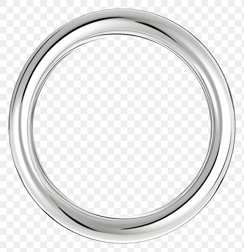 PNG Y2k chrome spring ring metallic round style.