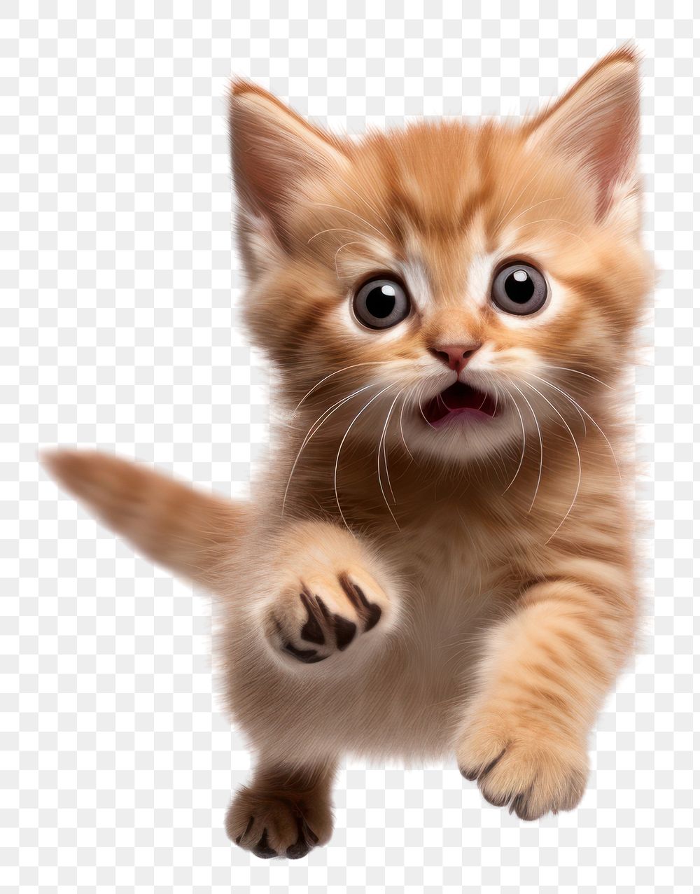 PNG Brown cat jumping background kitten white.