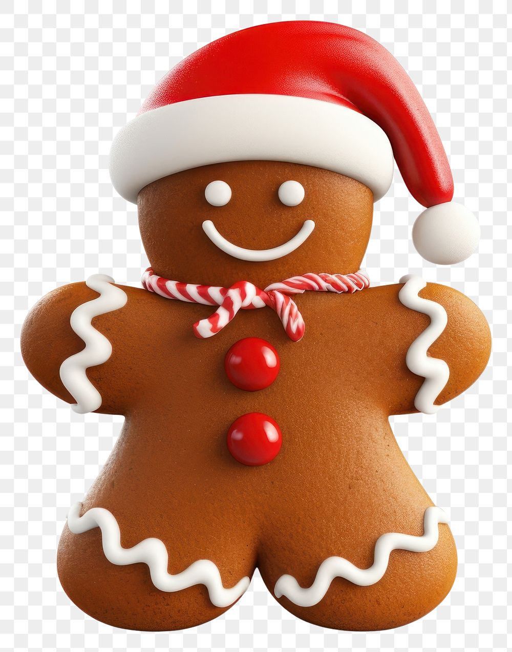 PNG Gingerbread man cookie white santa.