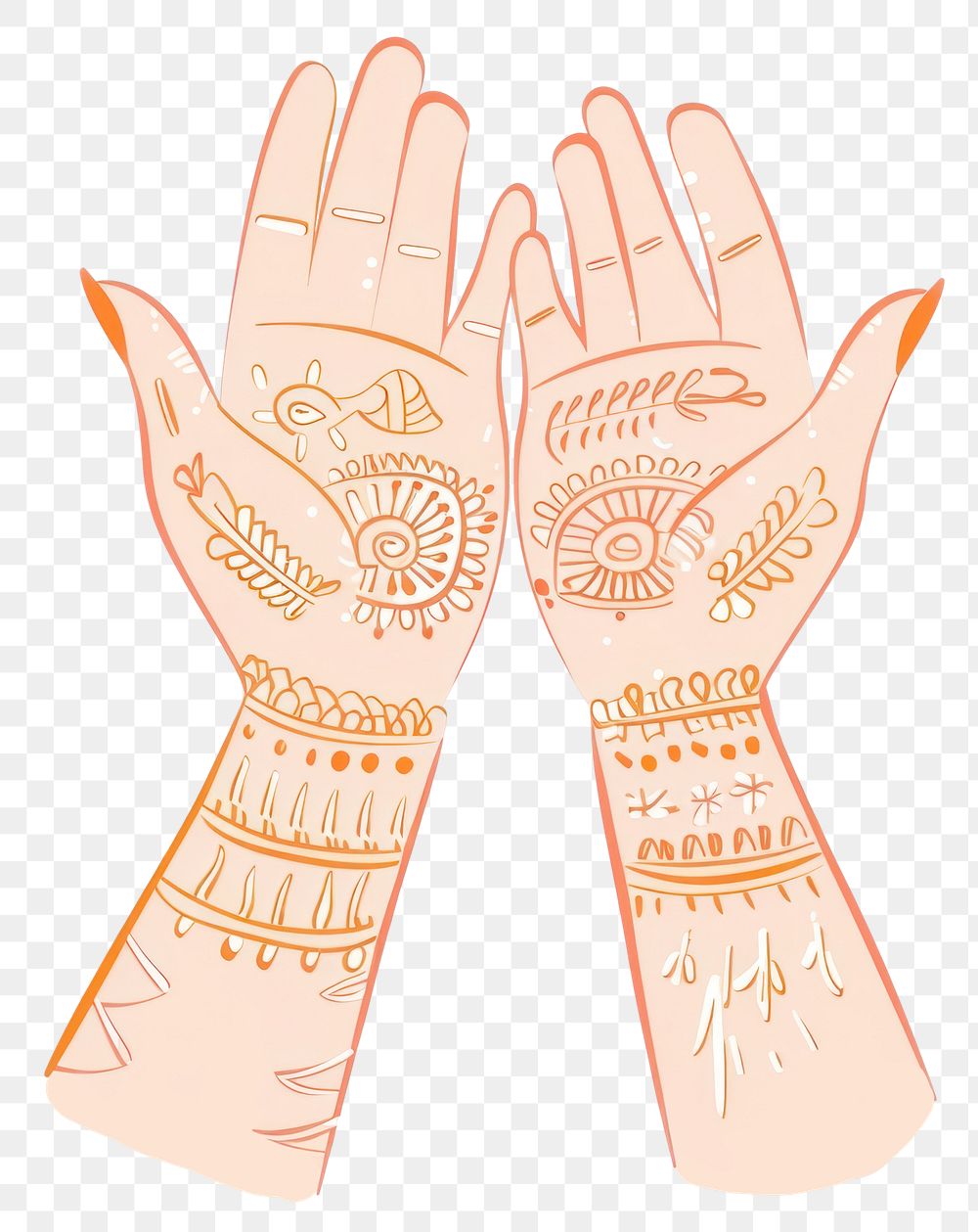 PNG Illustration henna hands art.