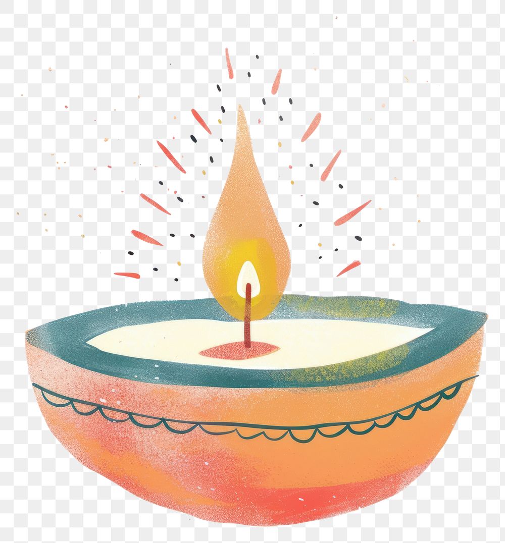 PNG Diwali illustration candle light.