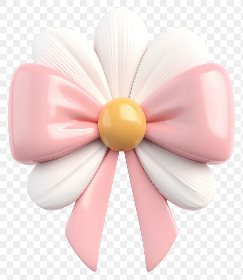 PNG 3d coquette daisy illustration white pink.