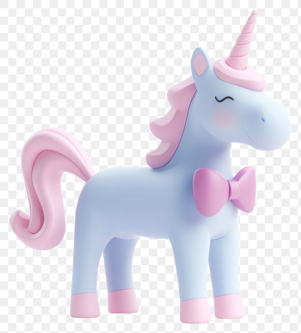 PNG 3d coquette unicorn figurine pastel pink.