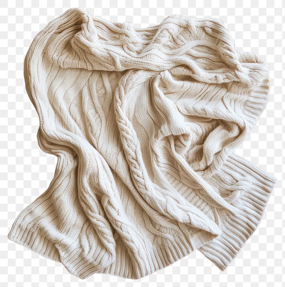 PNG Knitted blanket beige soft clothing.