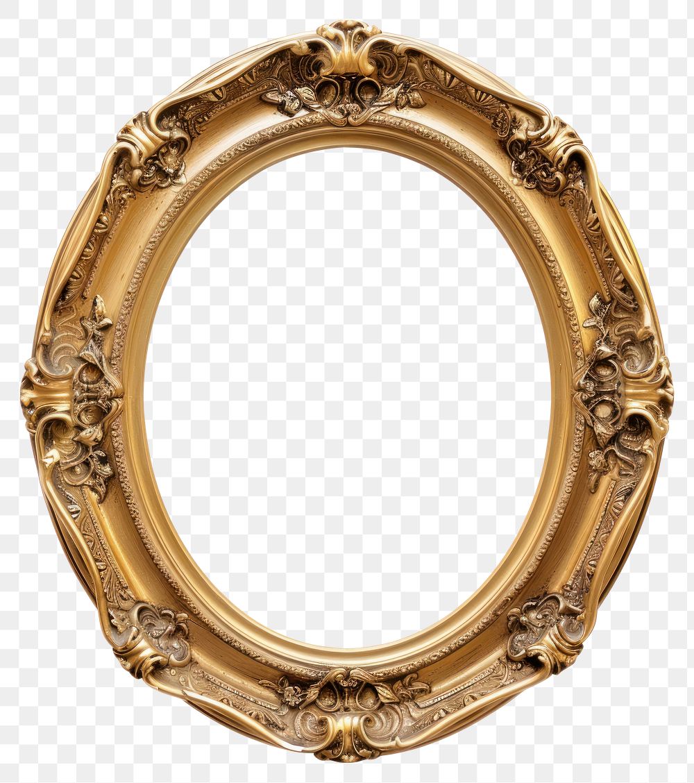 PNG Elegant ornate golden oval frame