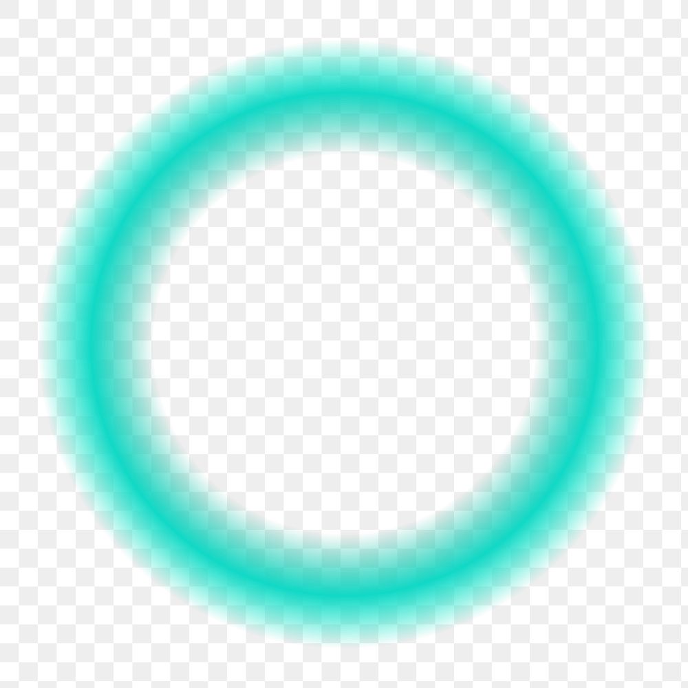 PNG Vibrant turquoise gradient ring, transparent background