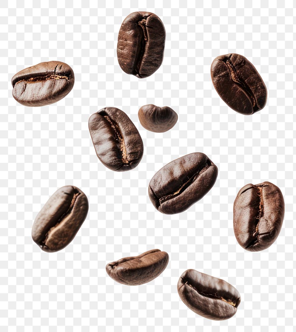 PNG Floating roasted coffee beans