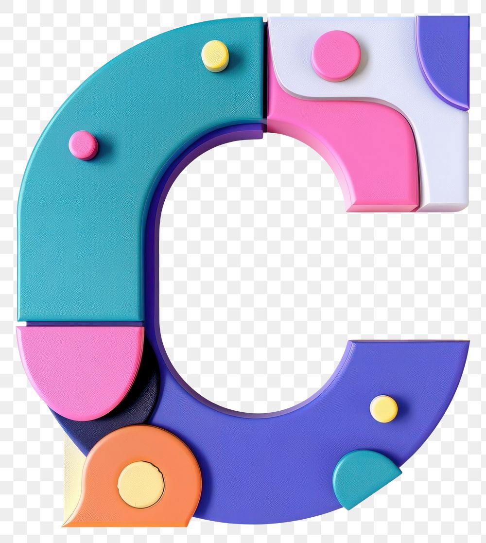 PNG Letter C shapes geometric vibrant.