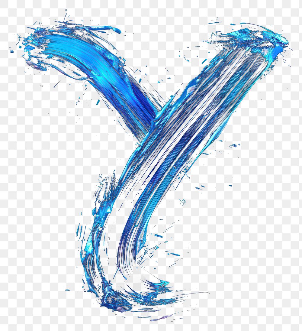 PNG Letter y stroke brush blue.