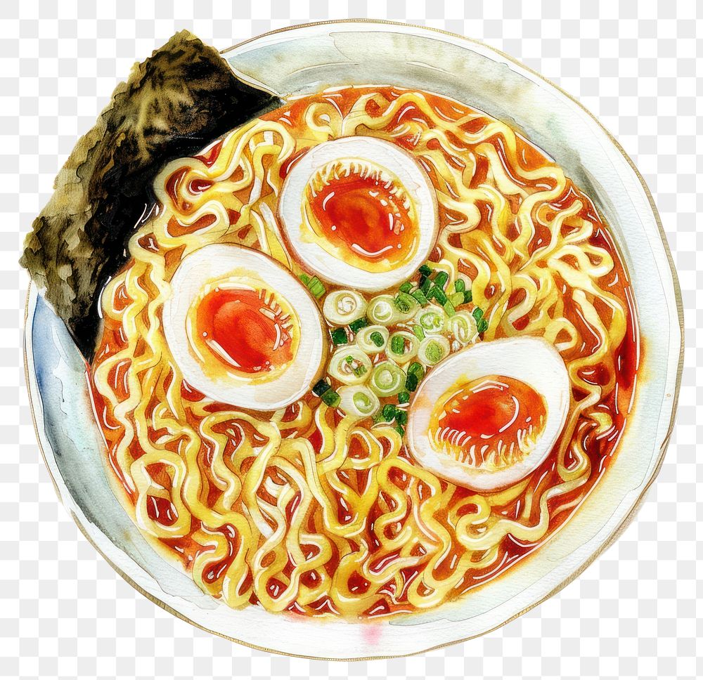 PNG An isolated japanese ramen food illustration dish.