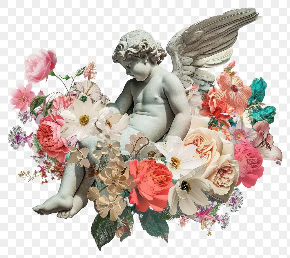 PNG Cupid flowers art accessories.