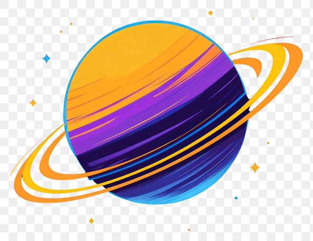 PNG Vector icon Saturn space illustration vibrant.