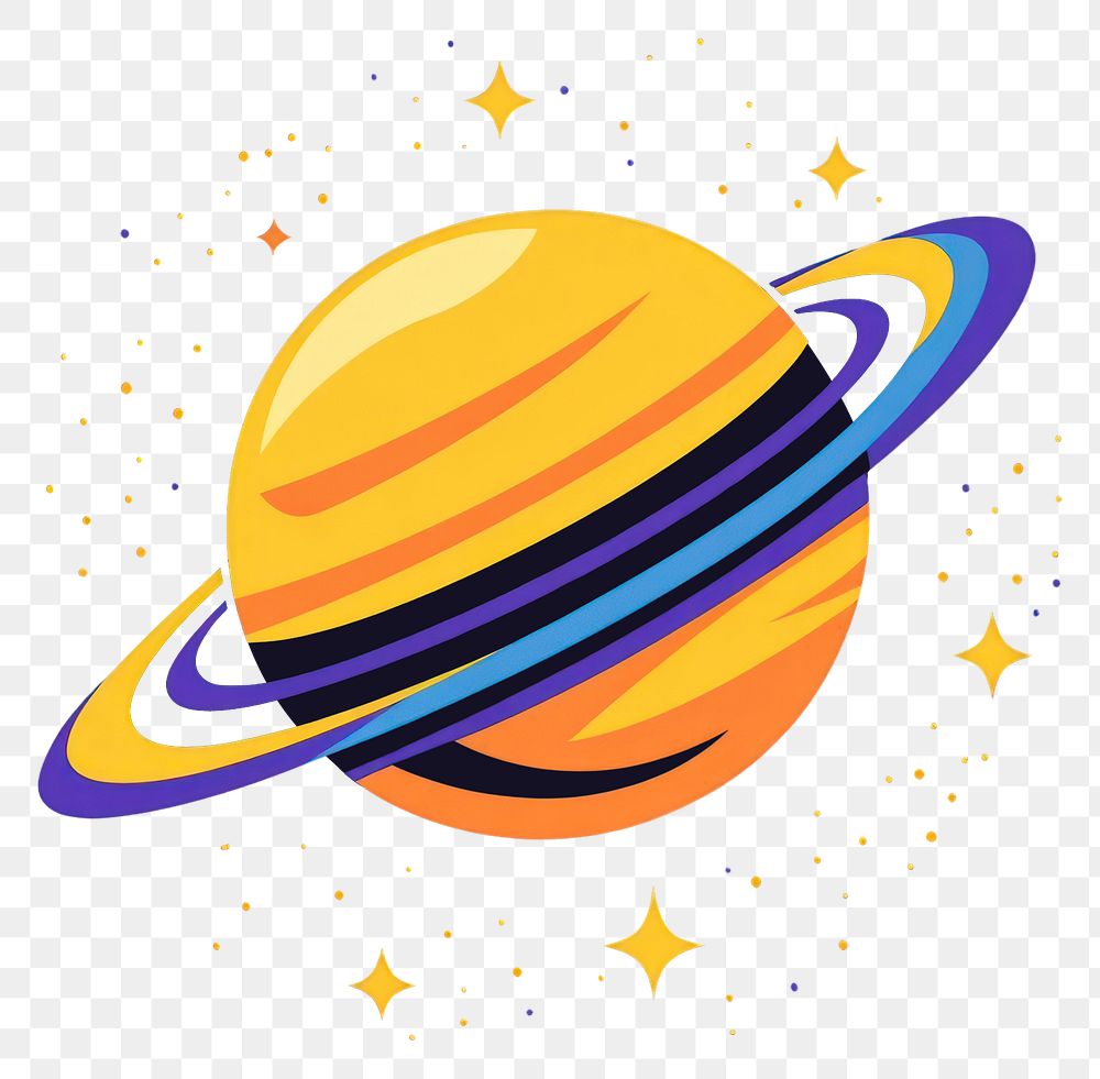 PNG Vector icon Saturn space illustration universe.