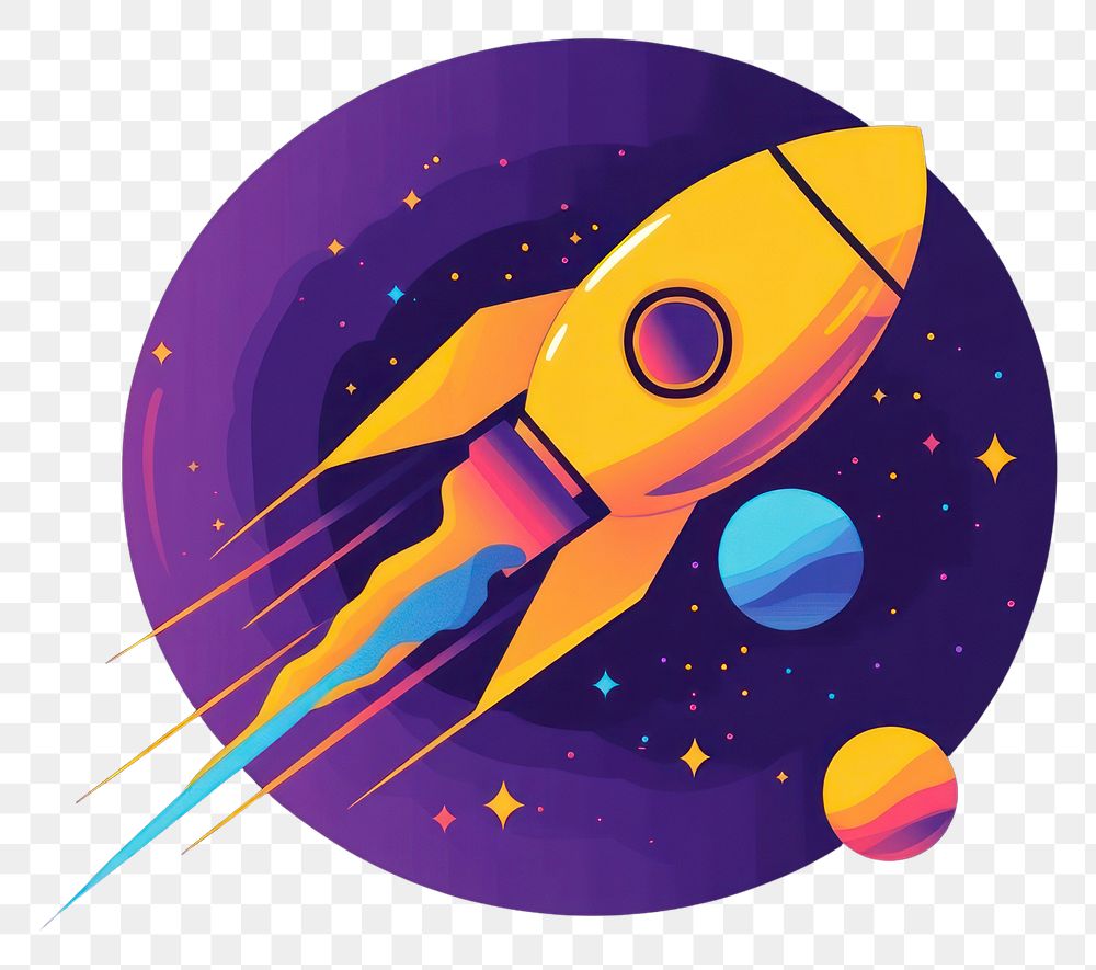 PNG Vector icon space rocket purple illustration background.