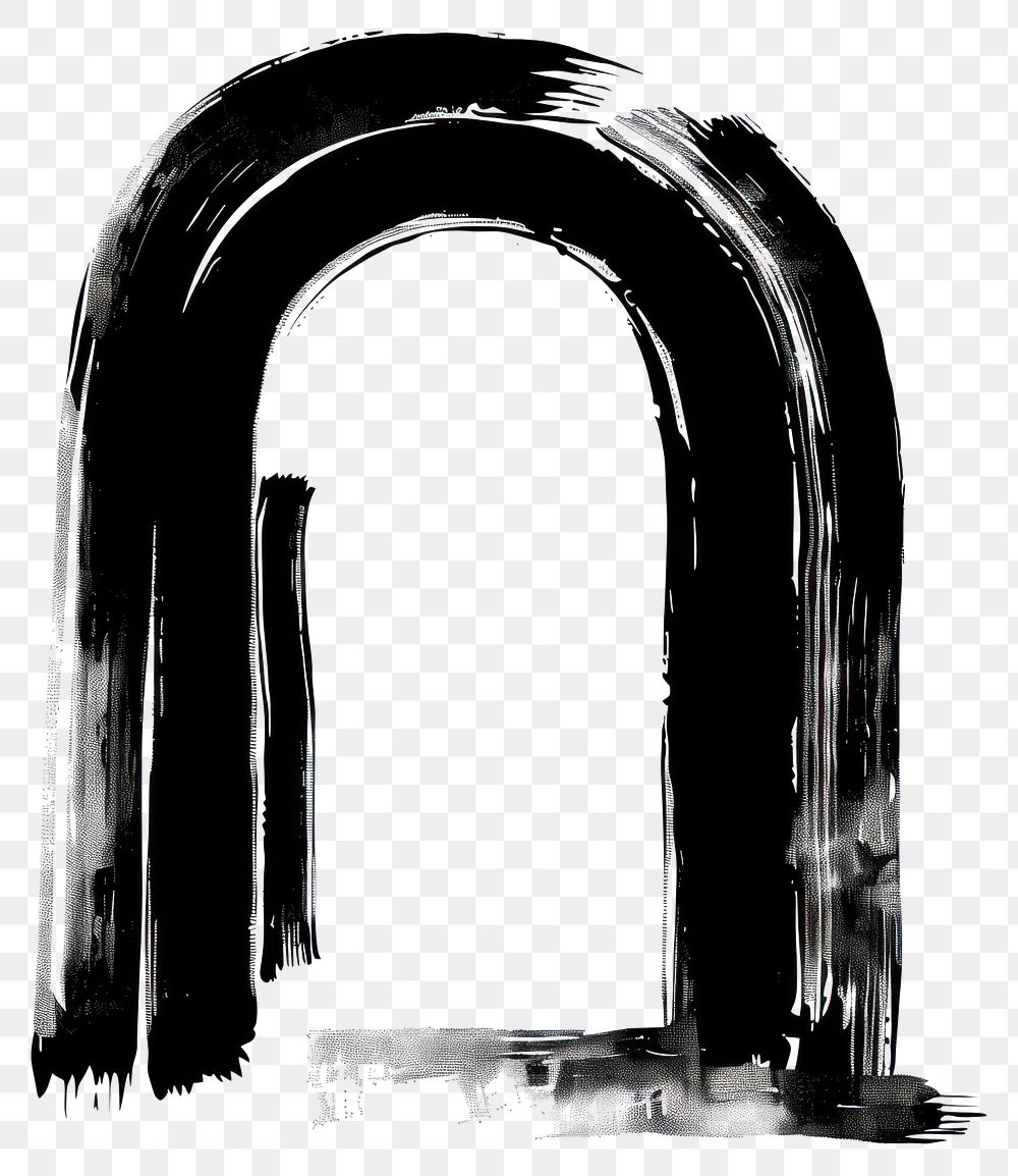 PNG Roman arch illustration black art.