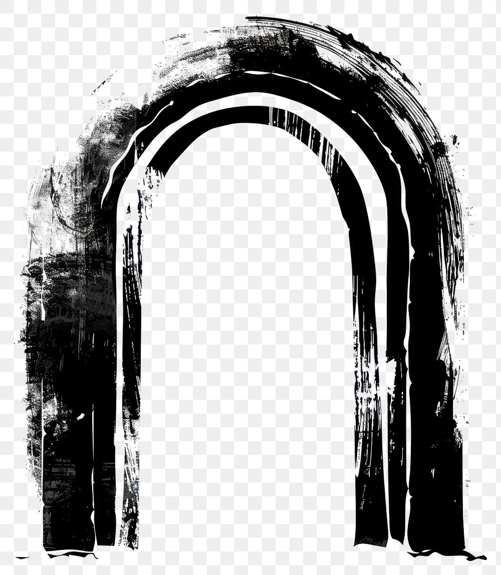 PNG Roman arch illustration black art.