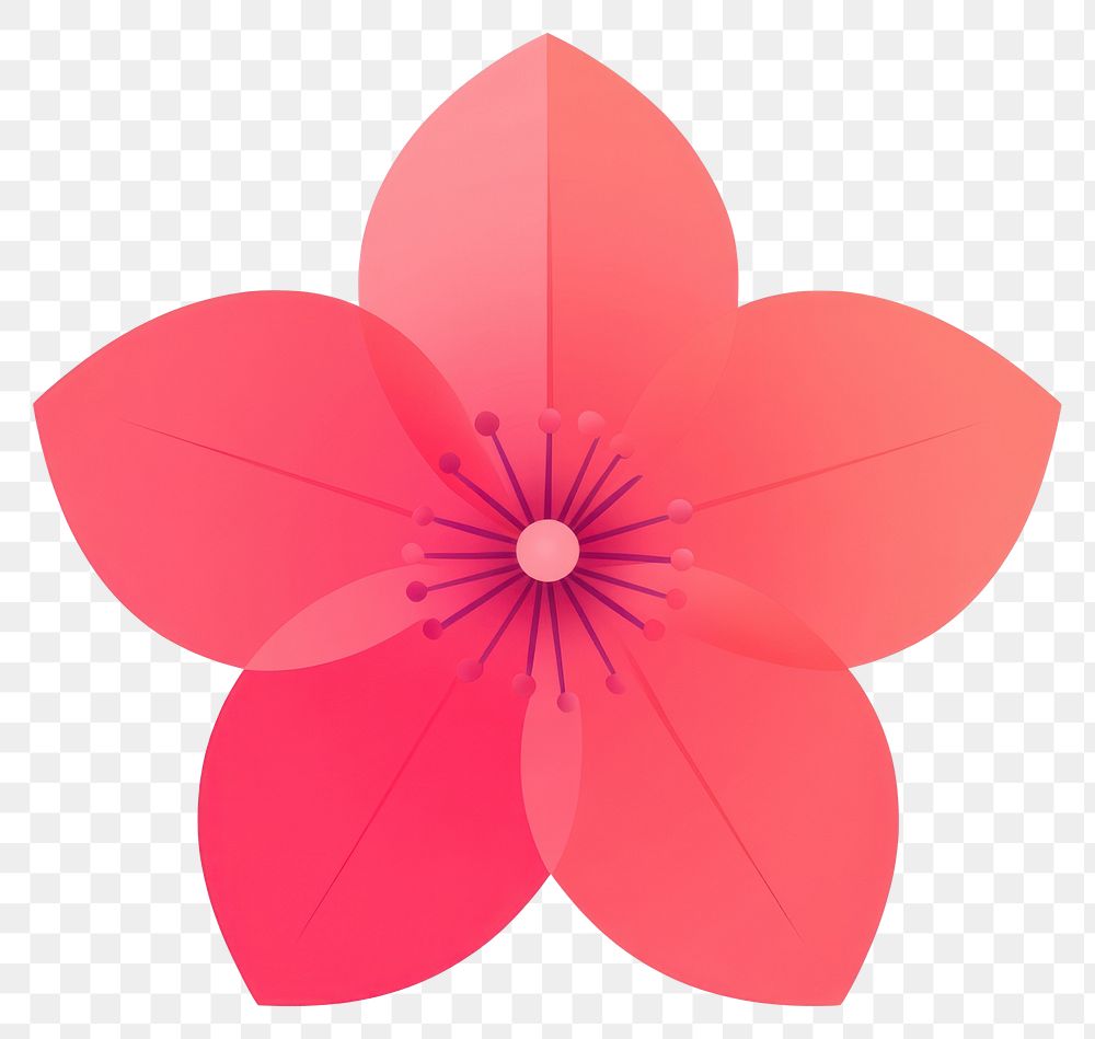 PNG Chinese flower illustration petal red.