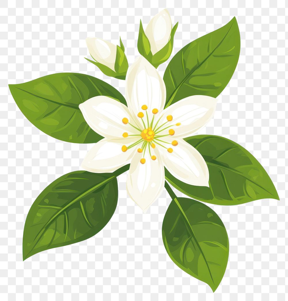 PNG Jasmine illustration blossom flower.