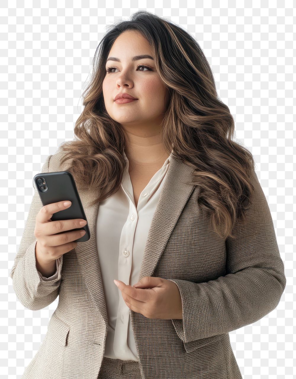 PNG Portrait of business woman in her 30s professional photo phone.