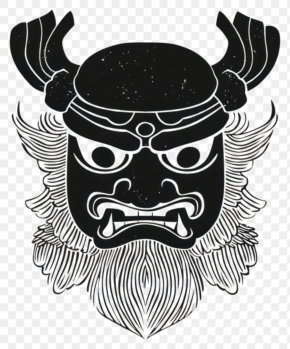 PNG Japanese Tengu mask illustration design tattoo.