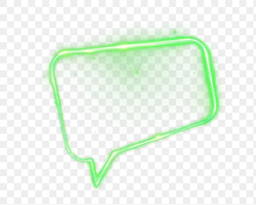 PNG Green neon speech bubble illustration communication blackboard.