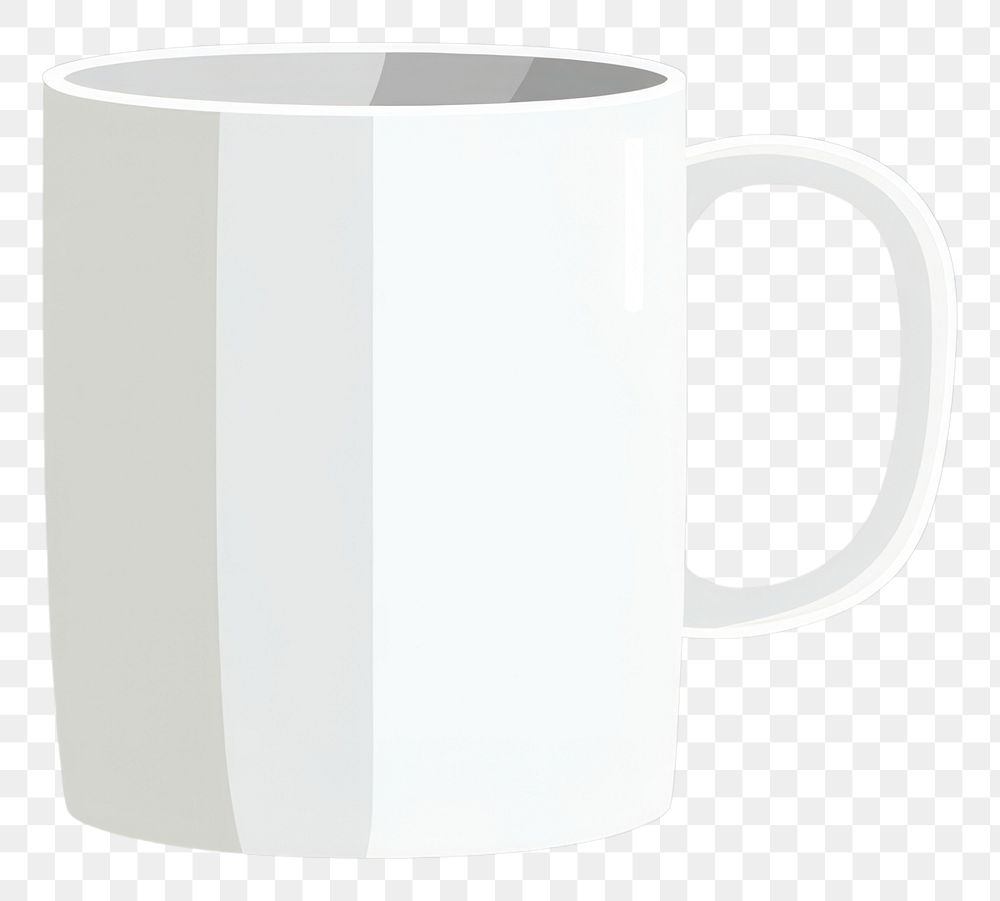 PNG White mug illustration minimalist simple.