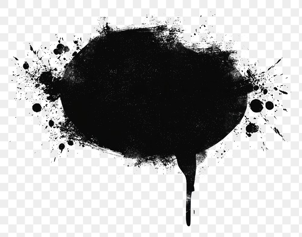 PNG Comic speech bubble black silhouette abstract.