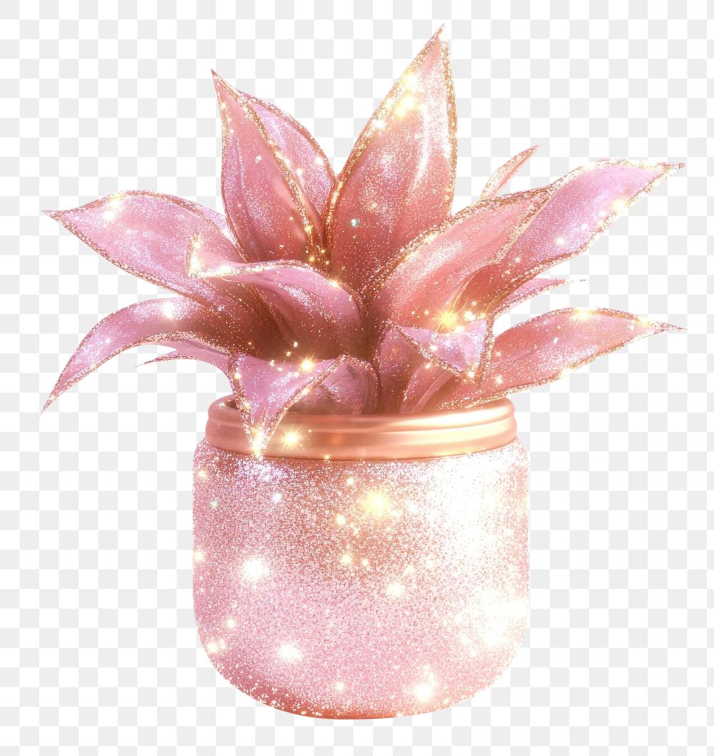 PNG Sparkle plant pot pink illustration glittering.