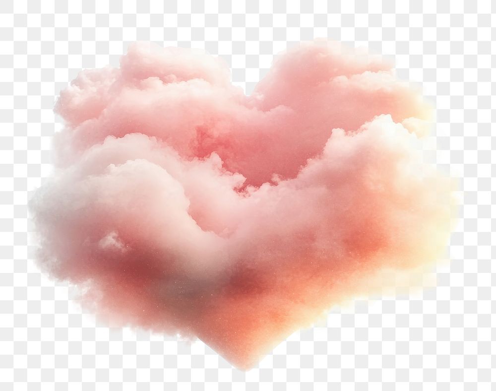 PNG Pink heart cloud heart-shaped dreamy soft.