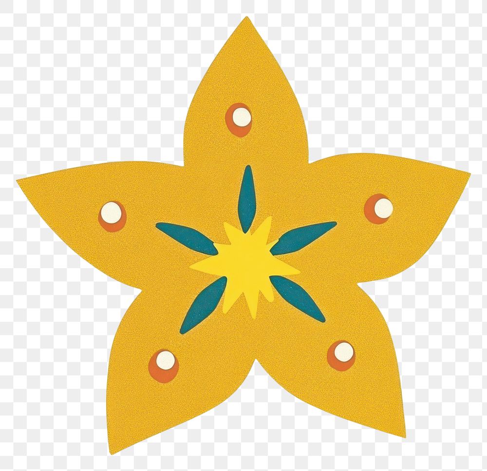 PNG Papercut cute star flower illustration decorative.