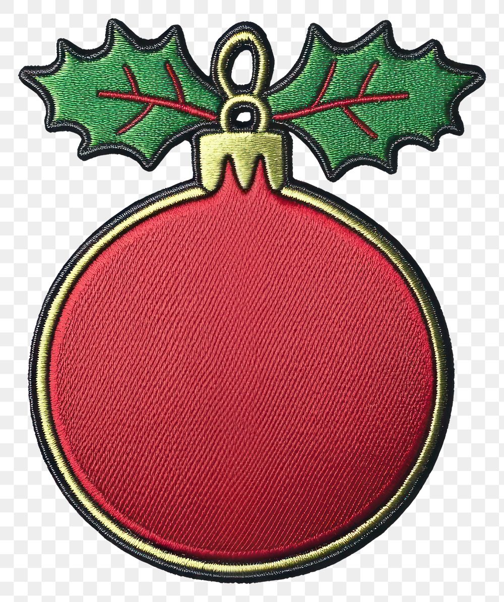 PNG Christmas patch green red accessories.