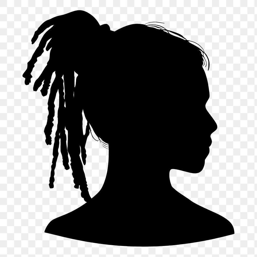 PNG People avatar silhouette dreadlocks hairstyle.