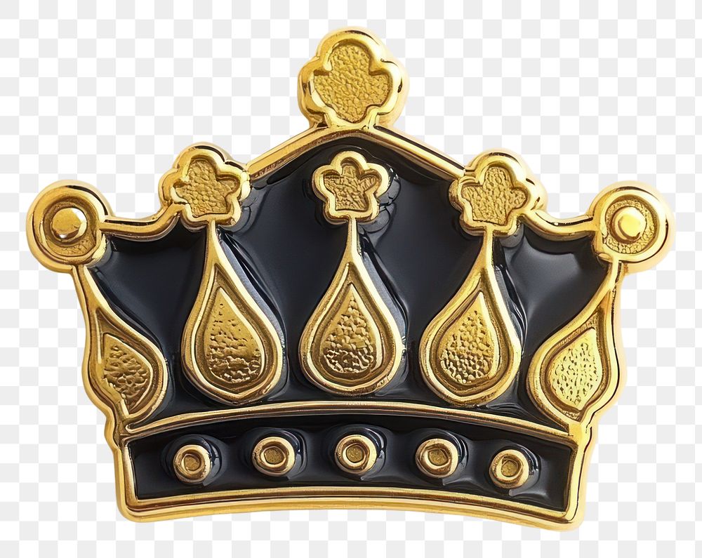 PNG Crown pin badge symbol gold accessories.