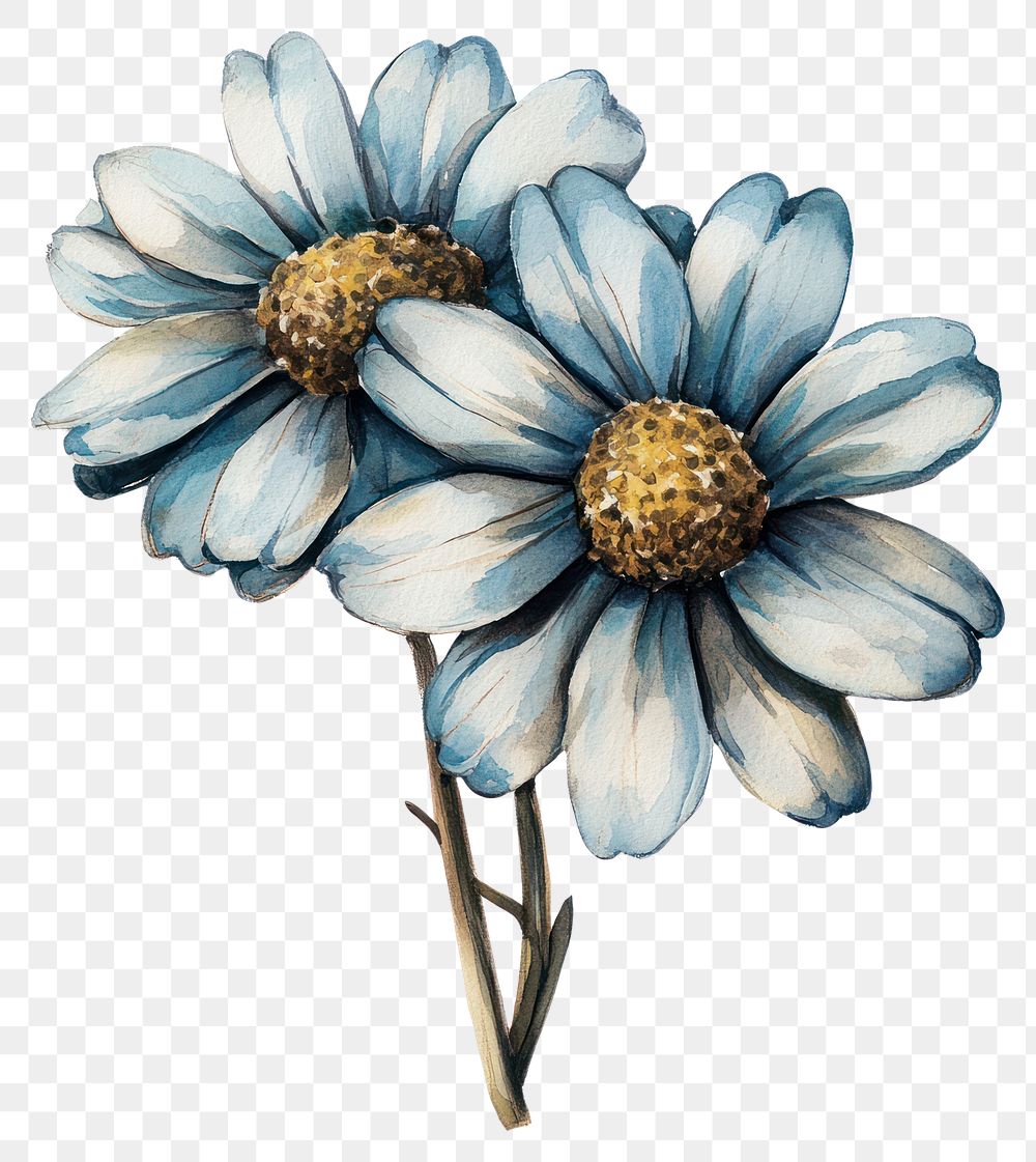 PNG Aesthetic wild daisy flower flowers daisies painting.