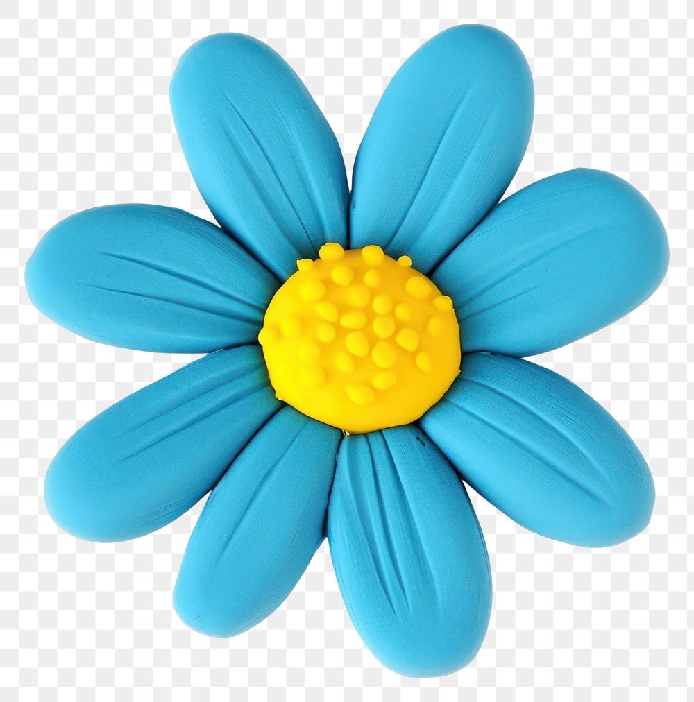 PNG Light blue flower vibrant yellow center.