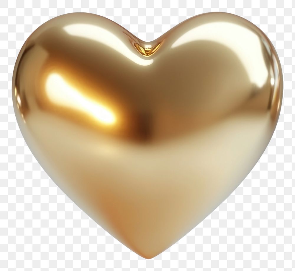 PNG 3d gold heart illustration accessories accessory.