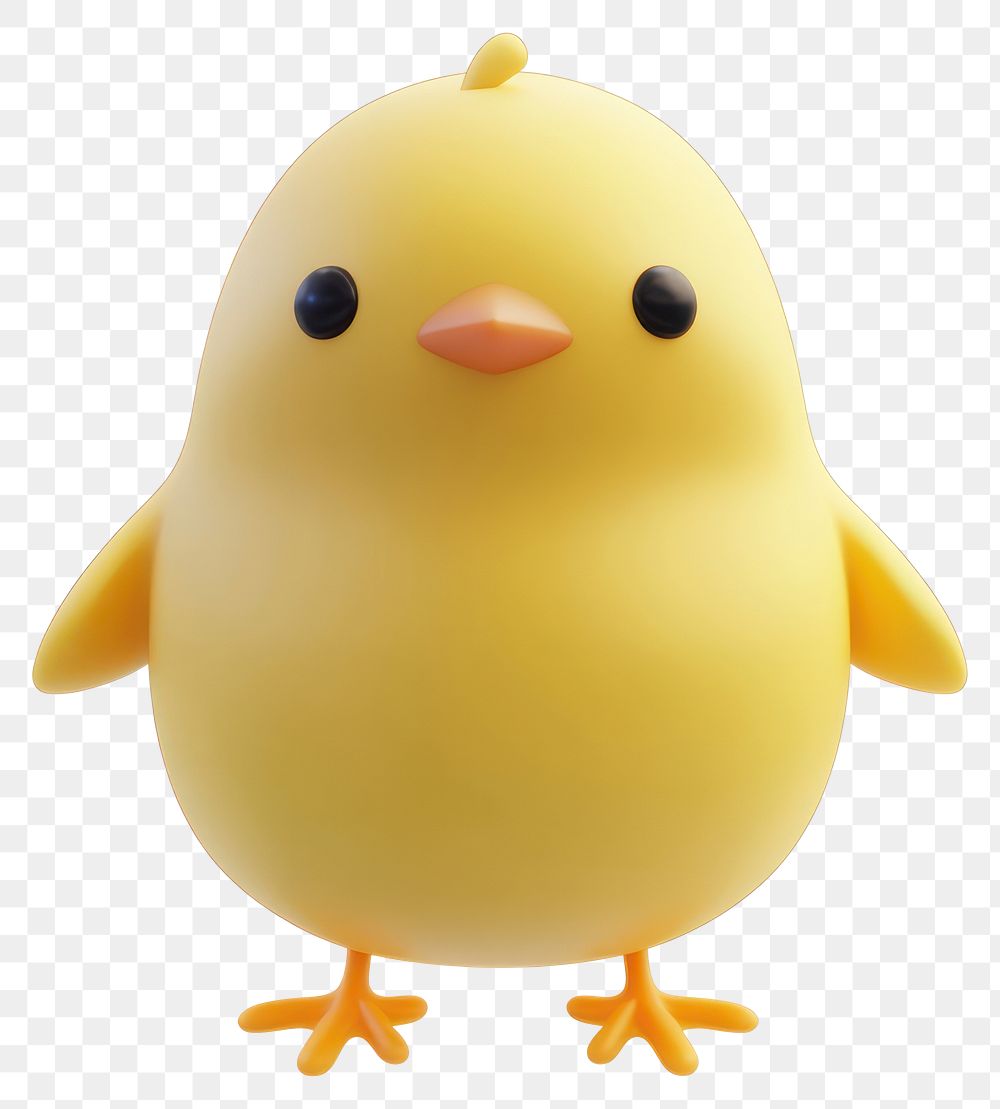 PNG Happy chubby yellow chick illustration cartoon animal.