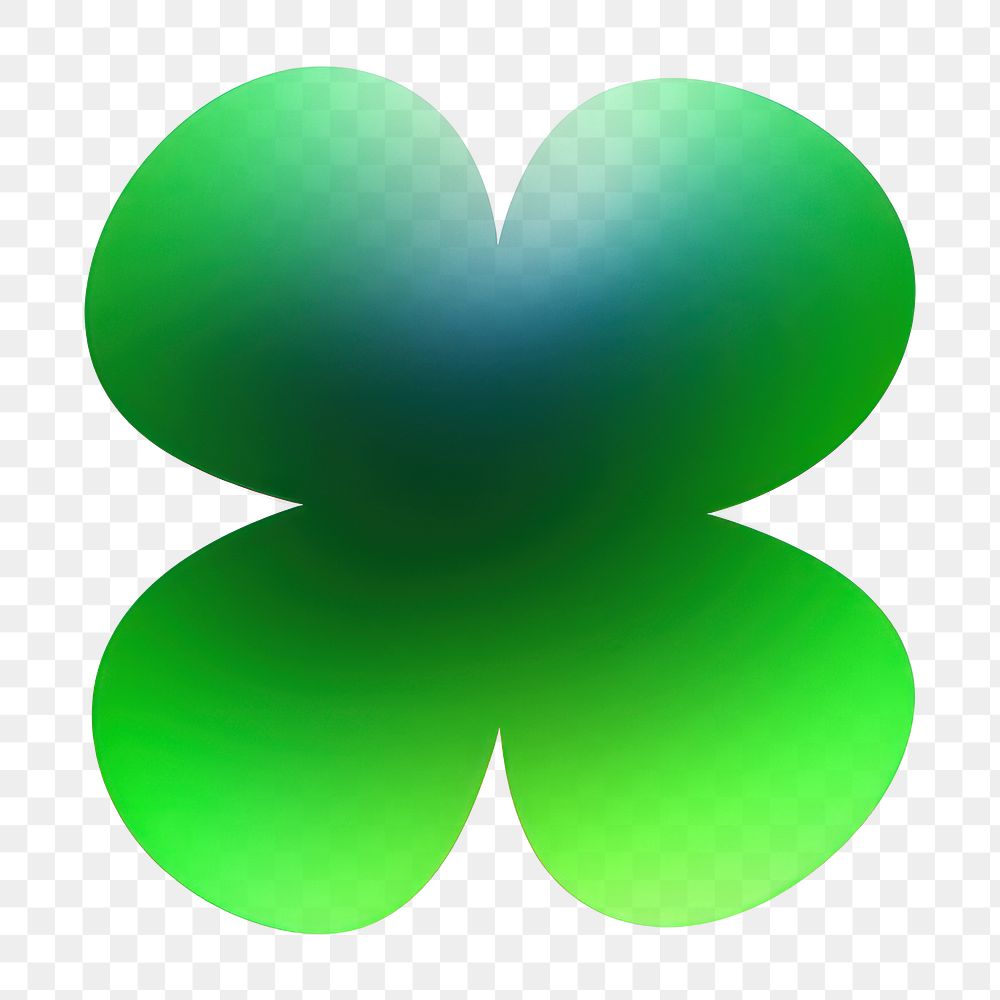 PNG Blurred gradient clover leaf green illustration minimalist.