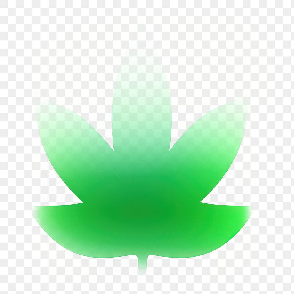 PNG Blurred gradient leaf icon green illustration symbol.