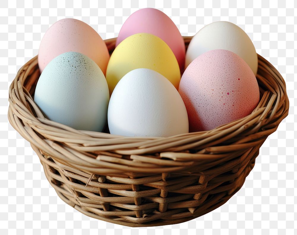 PNG Easter eggs basket colors celebration decoration.