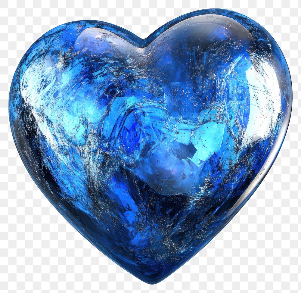 PNG Blue heart-shape transparent texture png.